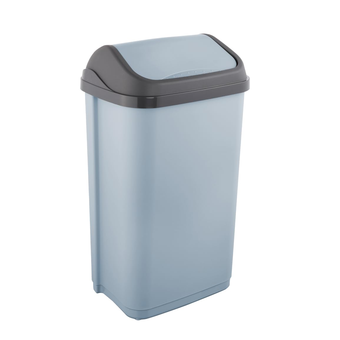 50L Trash Can with Lid, 38.5x29x66cm White, Large Capacity Kitchen Waste Bin