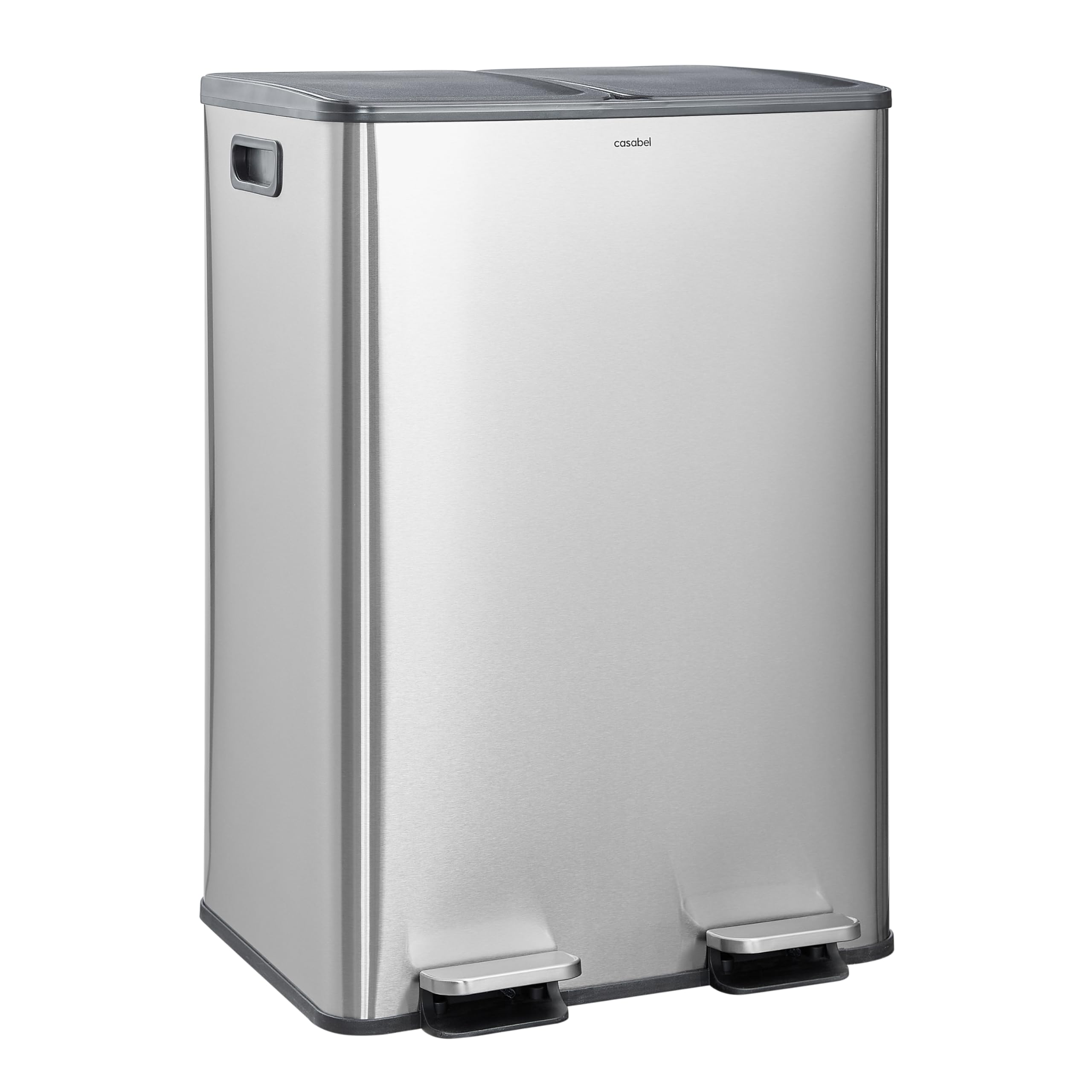 Poubelle Cuisine CASABEL Tri Sélectif 2x30L Acier INOX Anti Odure Usage Entreprise French